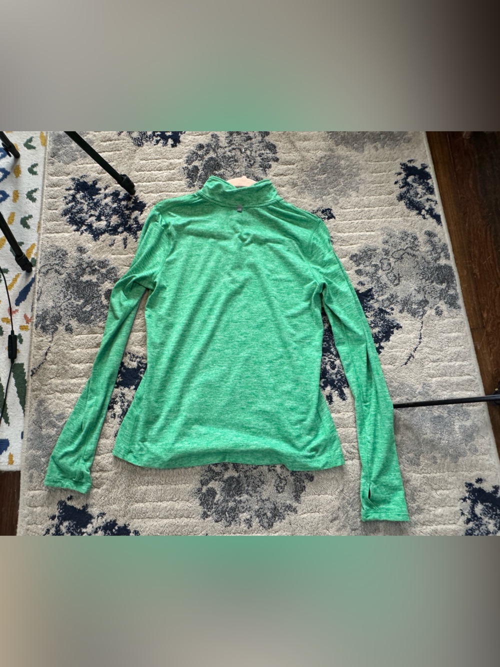 Nike Women's Heather Green Quarter-Zip Pullover - Picture 2 of 6